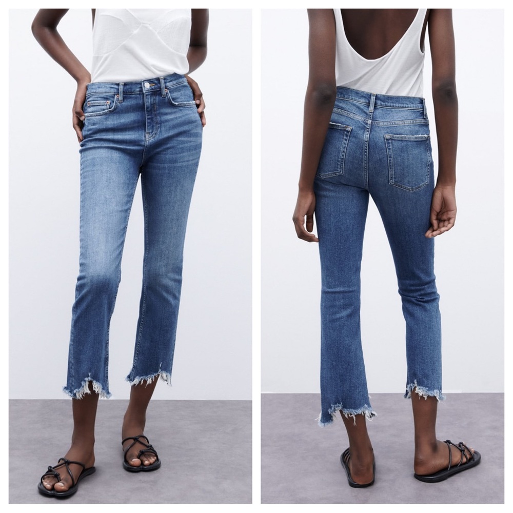 Zara Bootcut Cropped Jeans 0